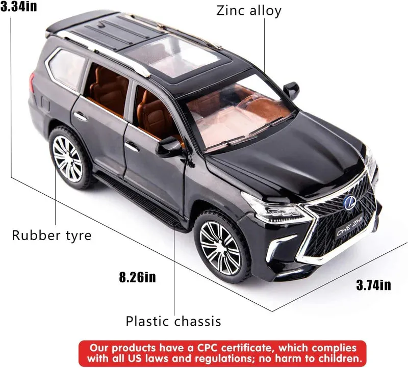 1:24 LEXUS 570 SUV PULL BACK DIECAST METAL CAR MODEL WITH SOUND LIGHT BOYS GIFTS TOYS FOR KIDS 【 COLOR AS PER STOCK 】