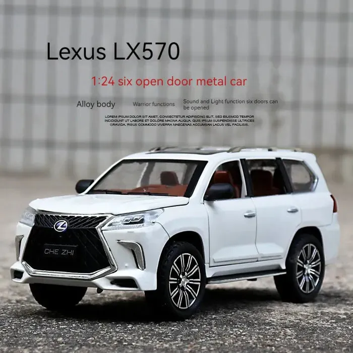 1:24 LEXUS 570 SUV PULL BACK DIECAST METAL CAR MODEL WITH SOUND LIGHT BOYS GIFTS TOYS FOR KIDS 【 COLOR AS PER STOCK 】