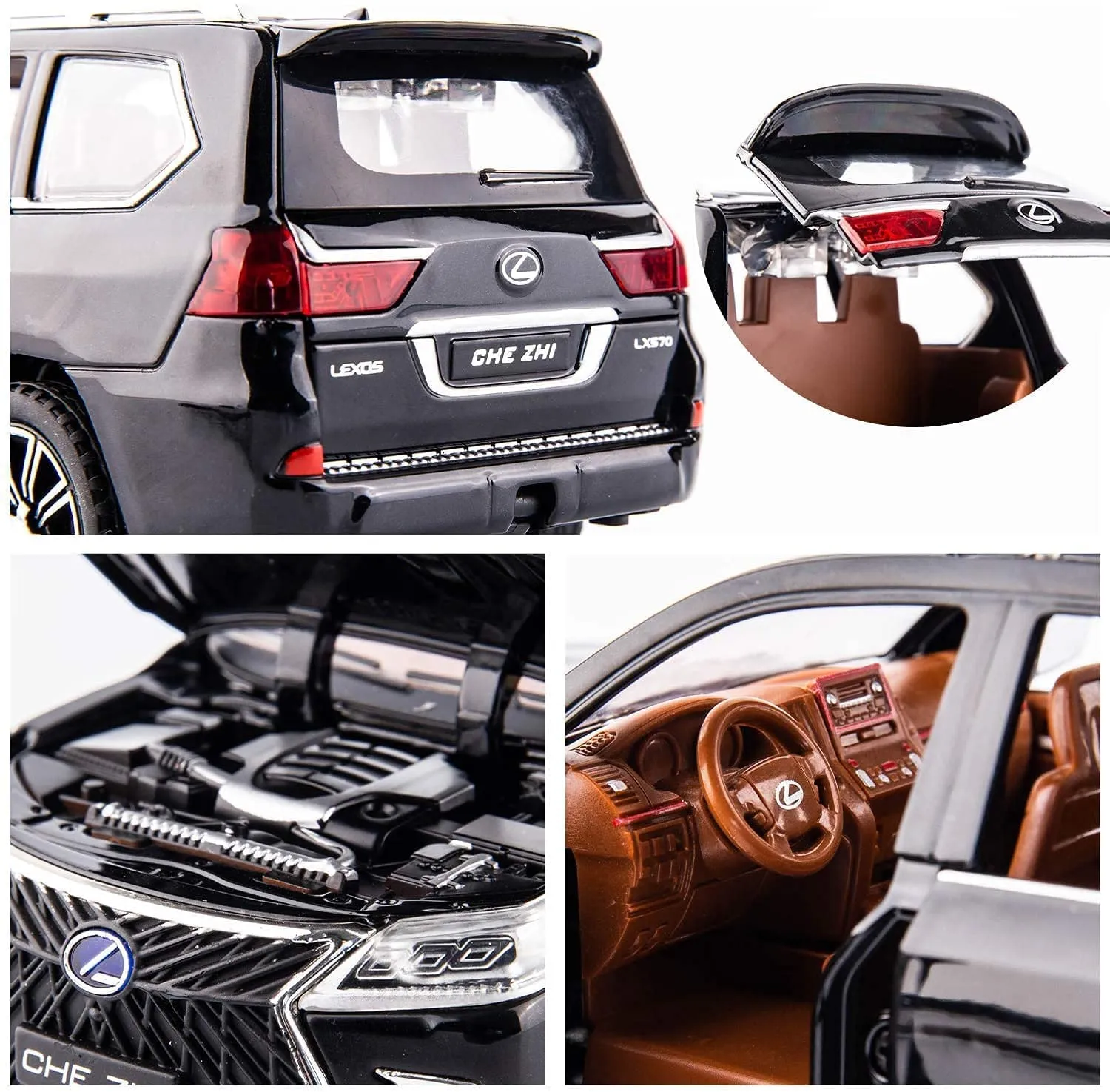 1:24 LEXUS 570 SUV PULL BACK DIECAST METAL CAR MODEL WITH SOUND LIGHT BOYS GIFTS TOYS FOR KIDS 【 COLOR AS PER STOCK 】