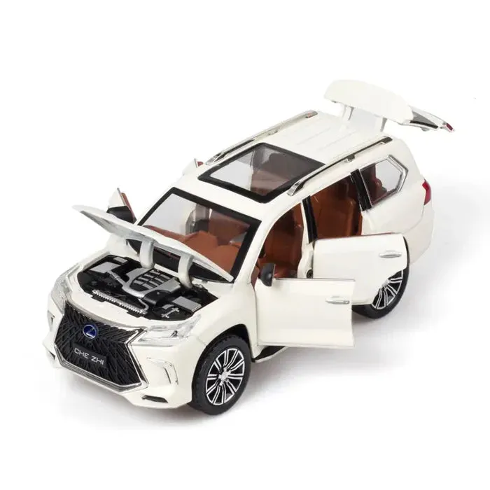 1:24 LEXUS 570 SUV PULL BACK DIECAST METAL CAR MODEL WITH SOUND LIGHT BOYS GIFTS TOYS FOR KIDS 【 COLOR AS PER STOCK 】