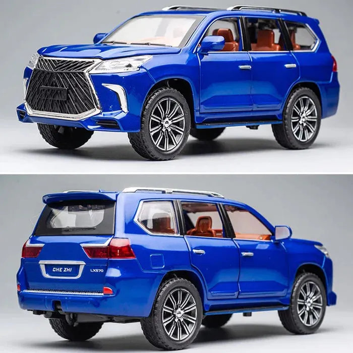 1:24 LEXUS 570 SUV PULL BACK DIECAST METAL CAR MODEL WITH SOUND LIGHT BOYS GIFTS TOYS FOR KIDS 【 COLOR AS PER STOCK 】