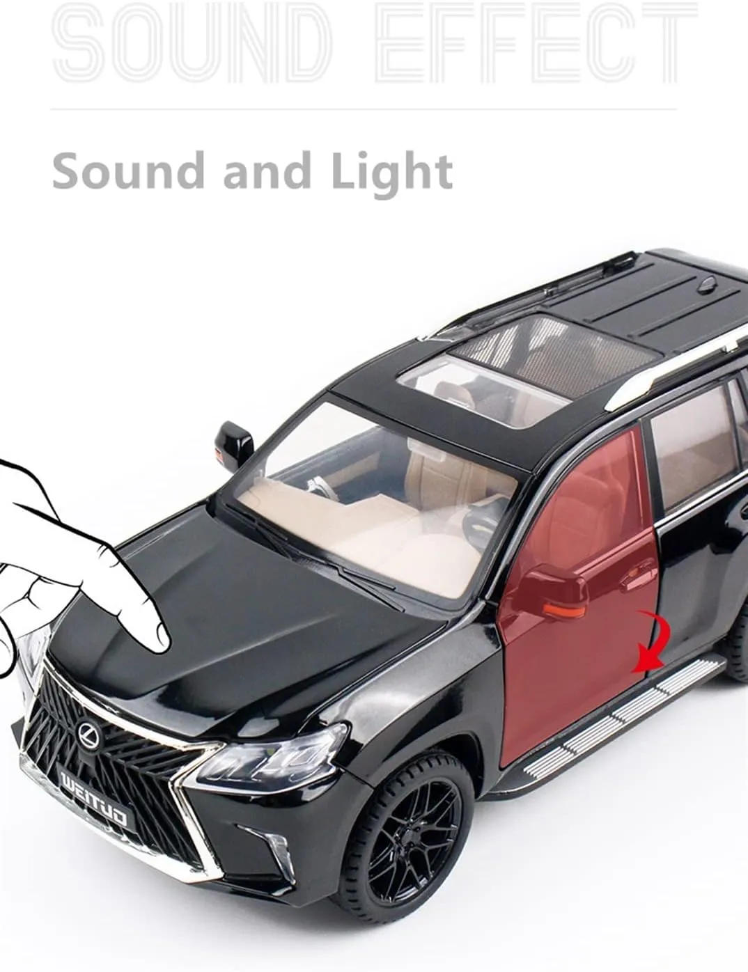 1:24 LEXUS 570 SUV PULL BACK DIECAST METAL CAR MODEL WITH SOUND LIGHT BOYS GIFTS TOYS FOR KIDS 【 COLOR AS PER STOCK 】