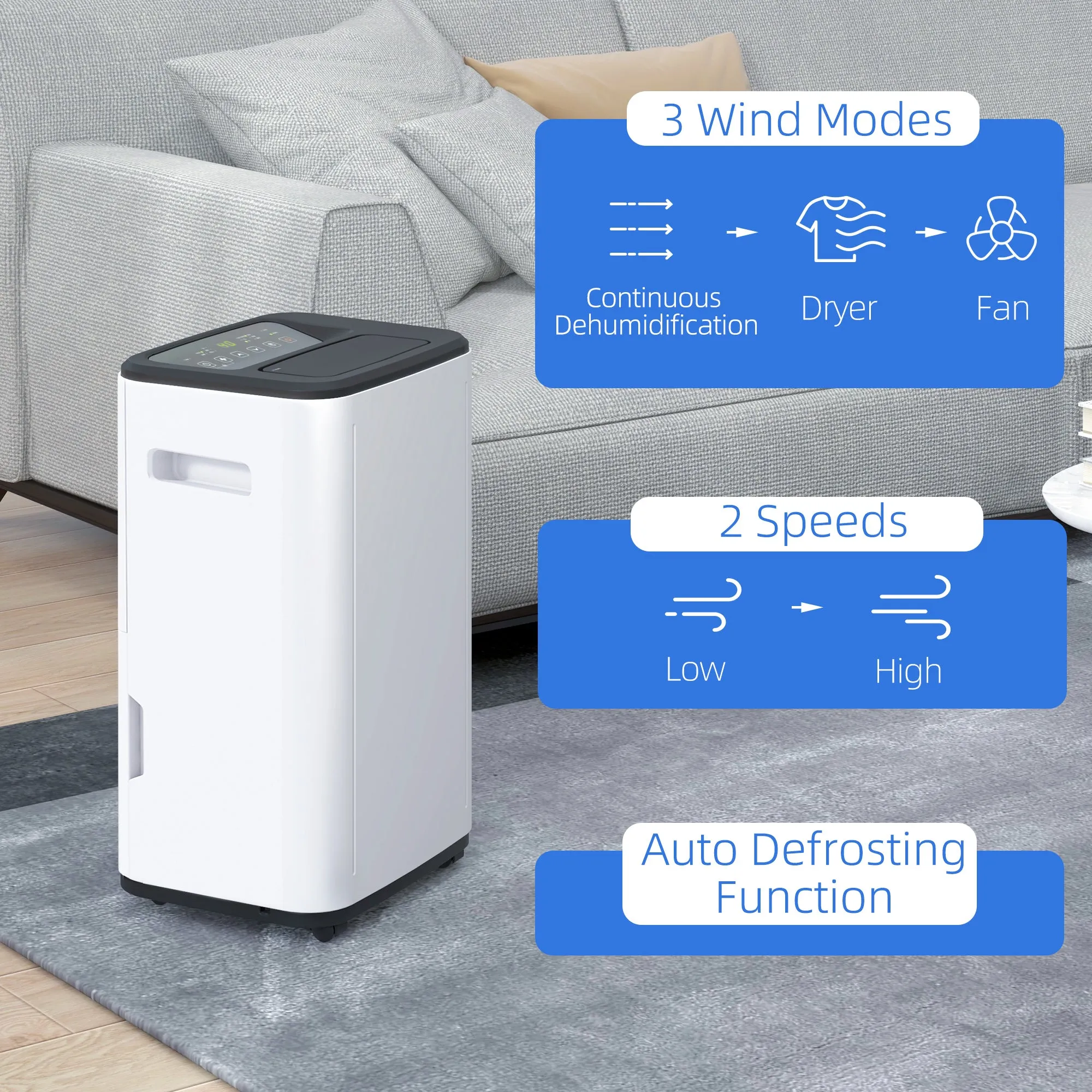 20L/Day 6L Dehumidifier, Portable Quiet Air Dehumidifier for Laundry