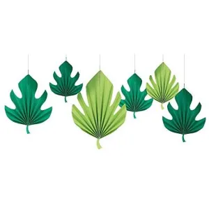 Amscan Palm Leaf Fans Hanging Decorations 6pk