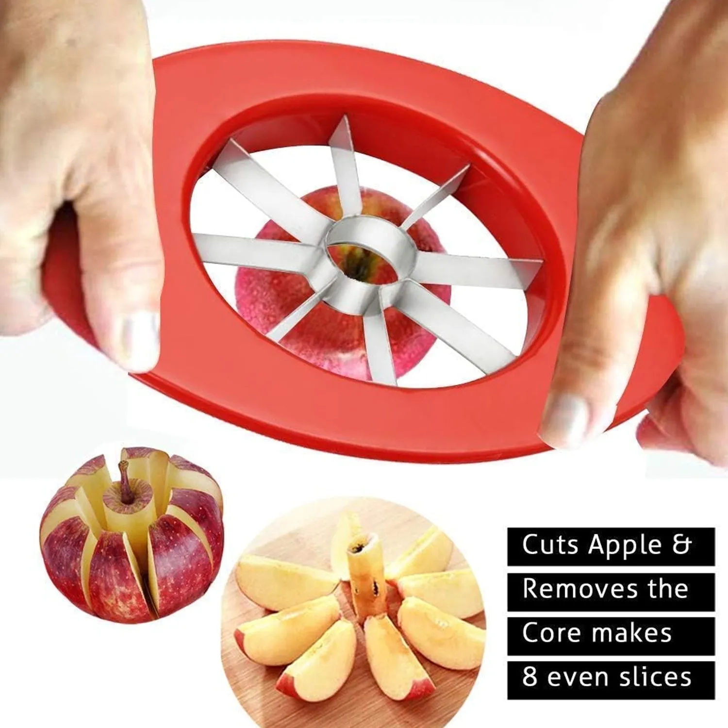 Apple Cutter / Slicer with plastic 8 Blades Heavy Plastic Apple Cutter