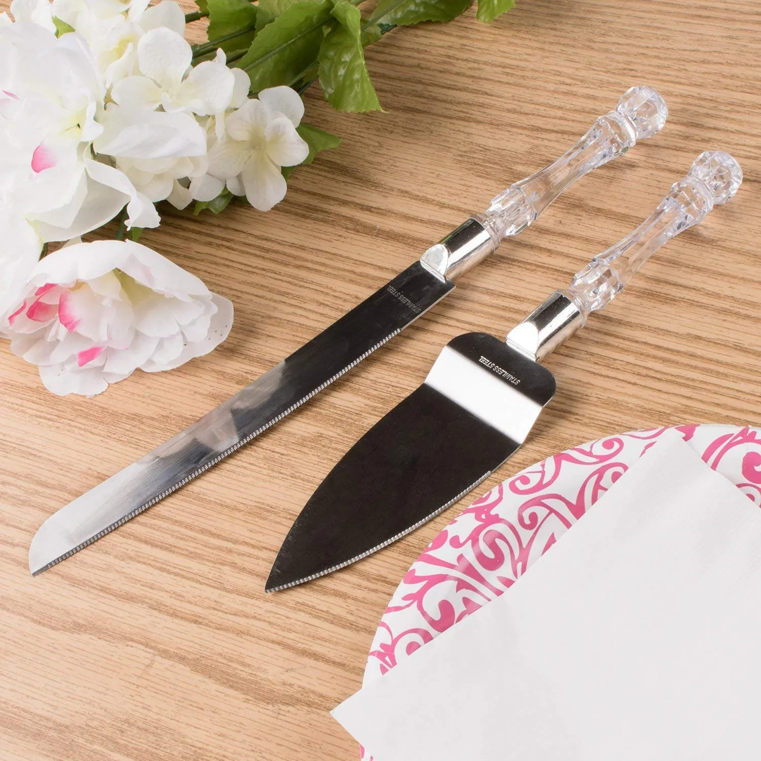 Black Olive Cake Cutter Knife with Serving Tool for Cake Fancy Designer Cake Decoration Tools with Acrylic Handle for Pizza, Cake, and Multiple Use.