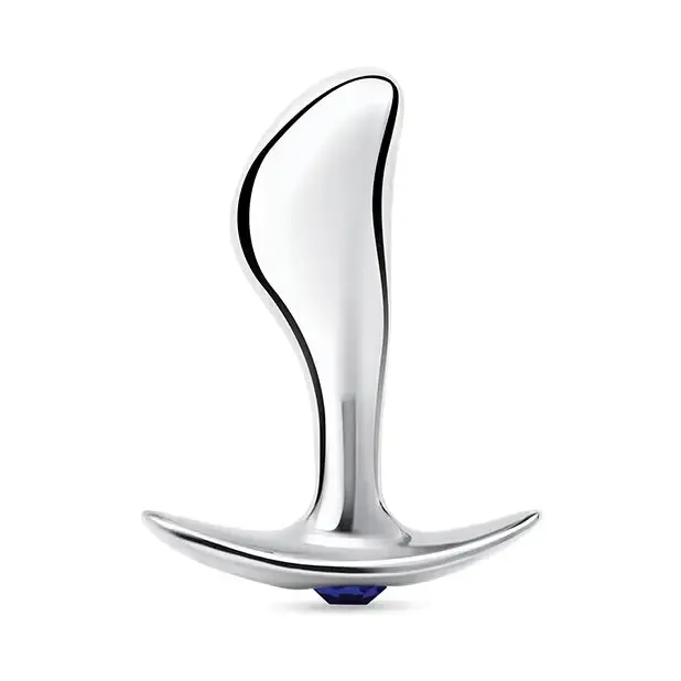 Blue Line 2.5"  Stainless Steal Bling Prostate Massager Plug