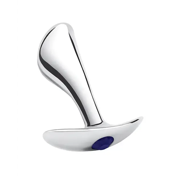 Blue Line 2.5"  Stainless Steal Bling Prostate Massager Plug