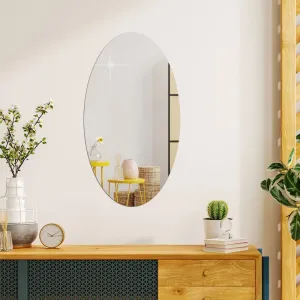 Bnezz - Self Adhesive Plastic Oval Mirror for Wall Stickers (30x20) Cm Frameless Flexible Mirror for Bathroom | Bedroom | Living Room (SS-OvalMirror) Mirror Wall Decor