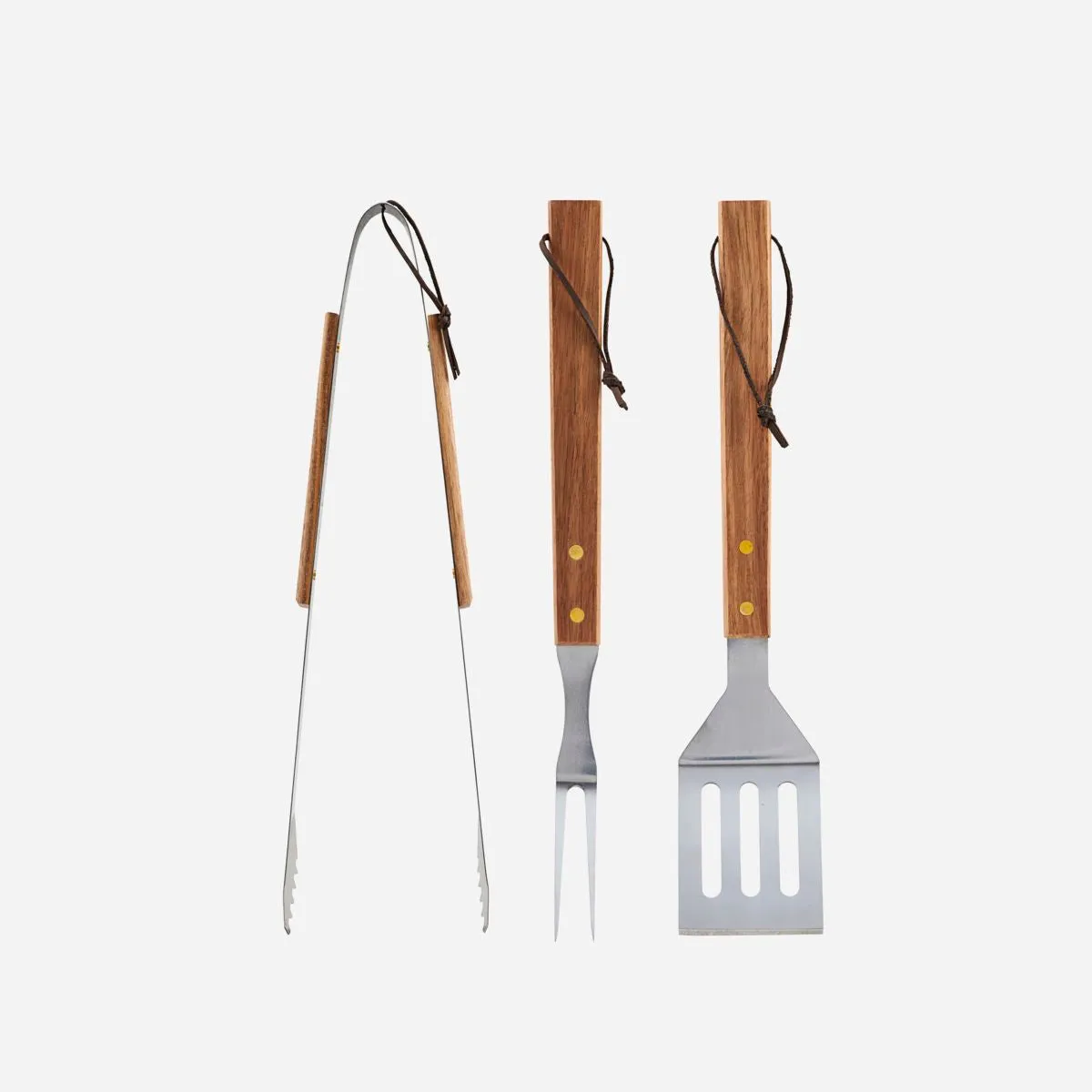 Boxed Set of BBQ Tools with Acacia Wood Handles