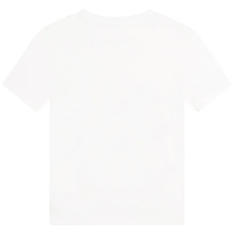 Boys White 3D Logo Short Sleeve T-Shirt