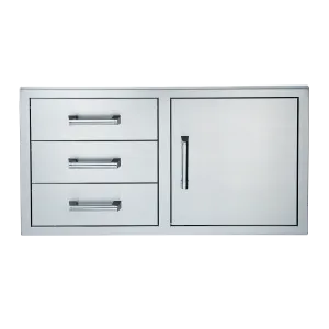 Broilmaster 42-Inch W x 22-Inch H Single Door with Triple Drawer in Stainless Steel (BSAW4222ST)