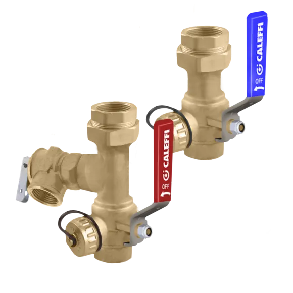 Caleffi KIT290503A Tankless Water Heater Service Valve Kit, 3/4" FNPT with Pressure Relief Valve