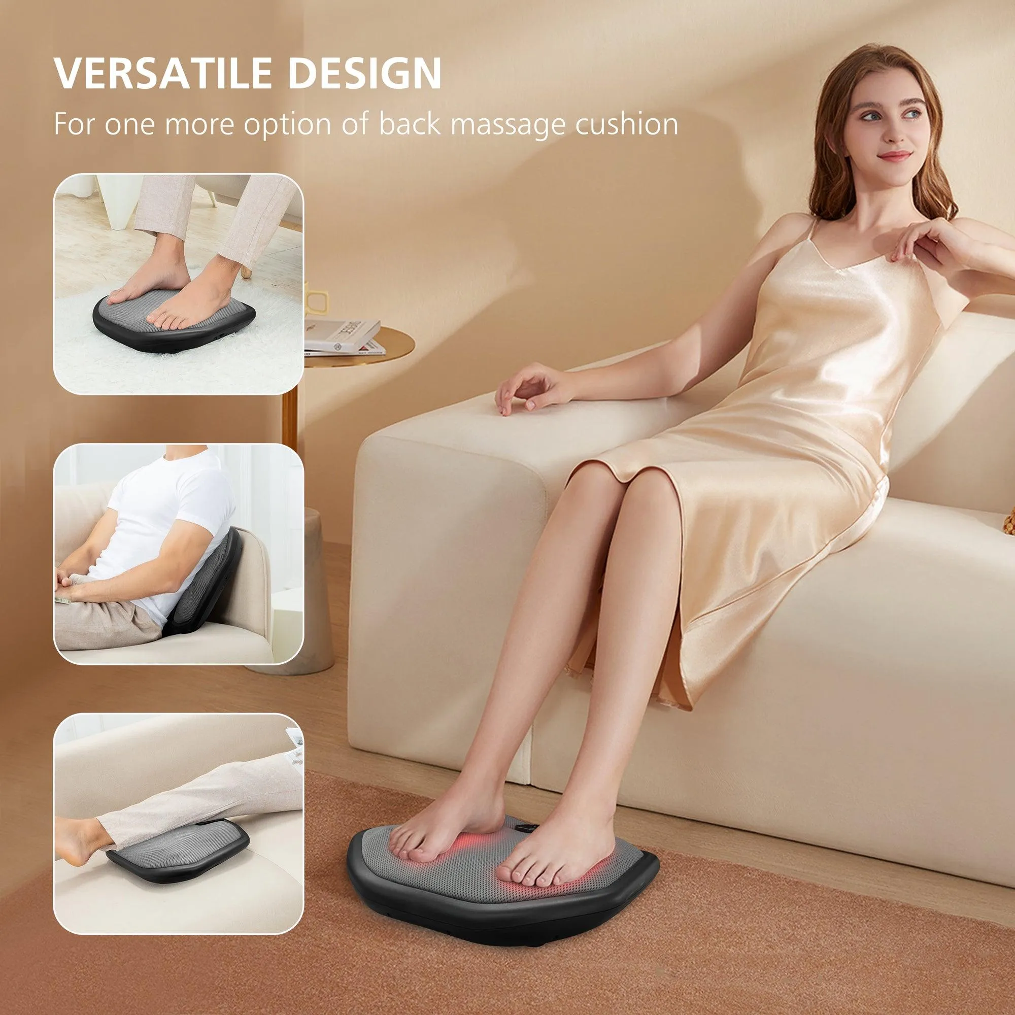 Comfier Shiatsu Foot Massager Machine,Kneading Foot and Back Massager with Heat - 5913