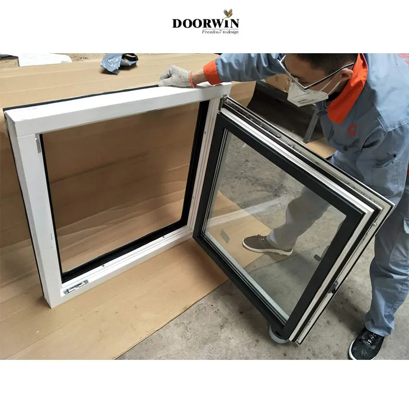 Doorwin 2021American design modern Wood design grill double glazing tilt turn window triple pane windows style casement window for building