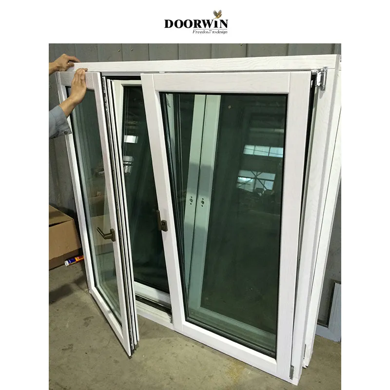 Doorwin 2021American design modern Wood design grill double glazing tilt turn window triple pane windows style casement window for building