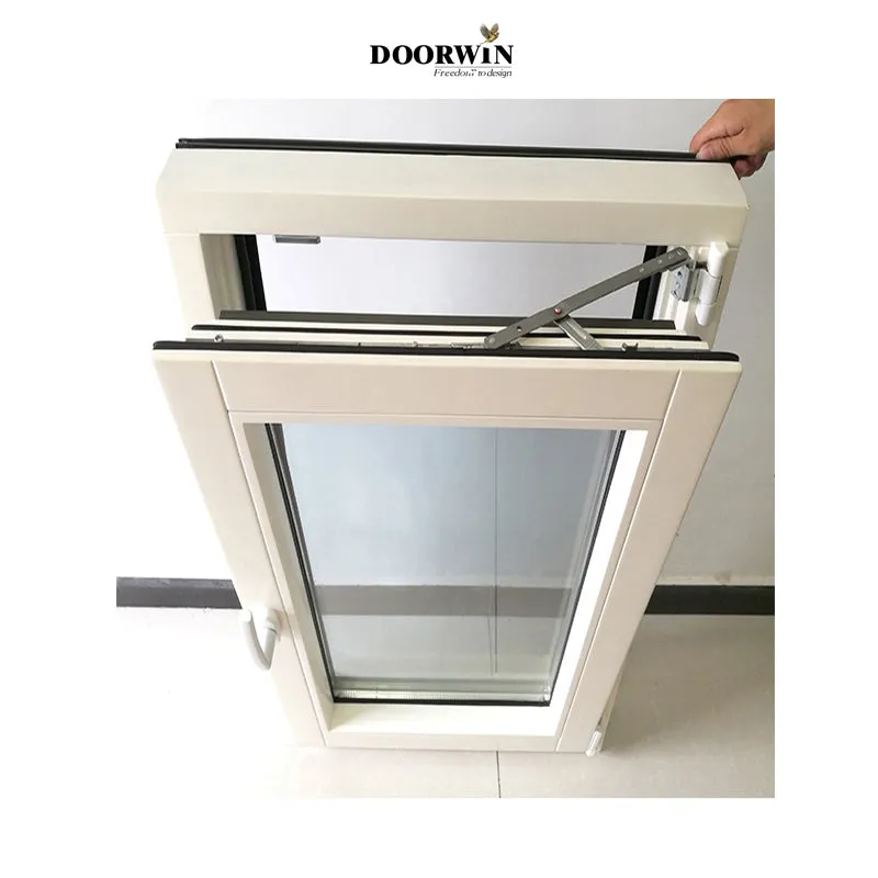 Doorwin 2021American design modern Wood design grill double glazing tilt turn window triple pane windows style casement window for building