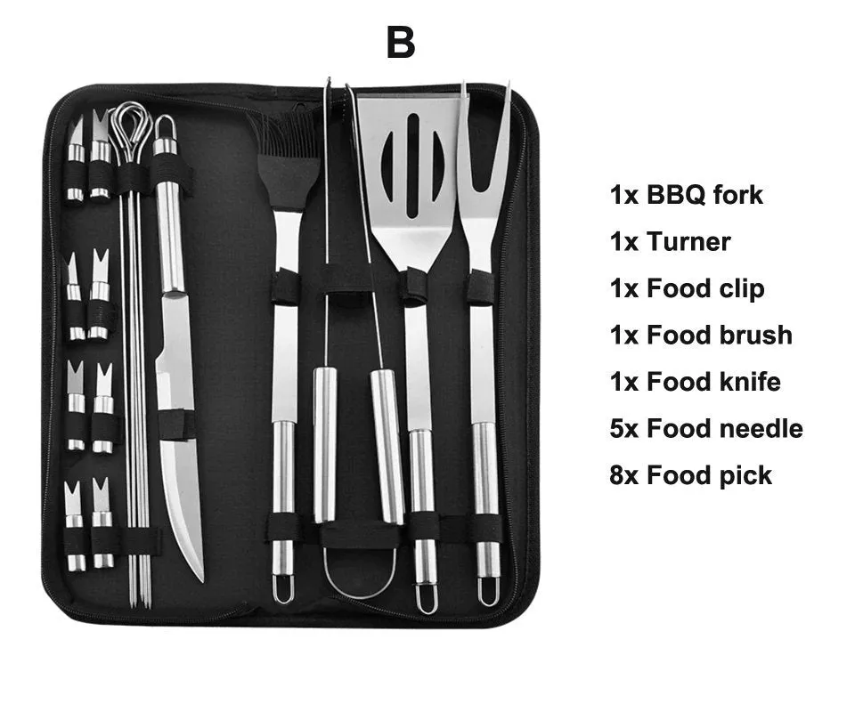 Grill Set, BBQ Set, BBQ Set for Husband, Grilling Tools, Barbecue Supplies, Tongs, Brush, Pick, BBQ Set For Dad, Gift for Him, Father's Day