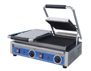 Grooved Double Panini Press 20x10