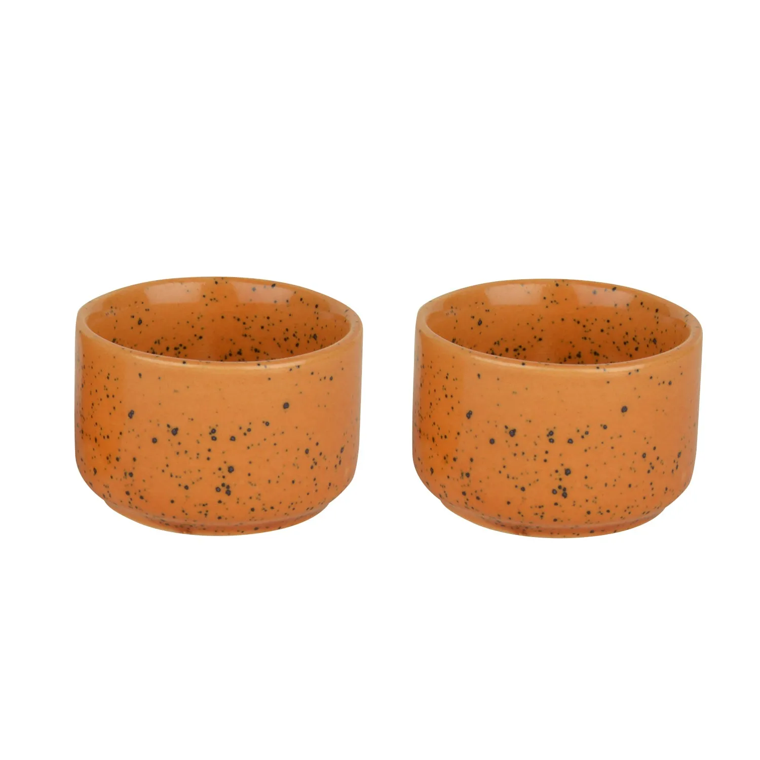 Hand Glazed Ceramic Dip Bowls (60 ml Each, Set of 2, Harvest Gold)