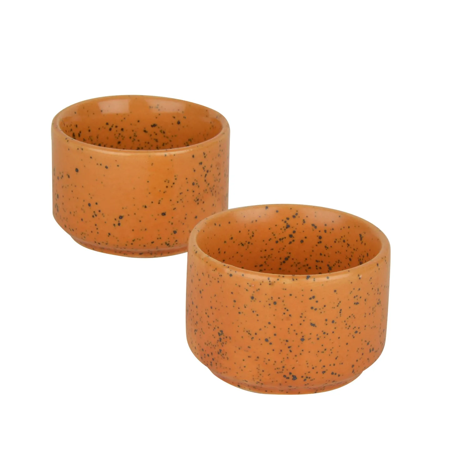 Hand Glazed Ceramic Dip Bowls (60 ml Each, Set of 2, Harvest Gold)