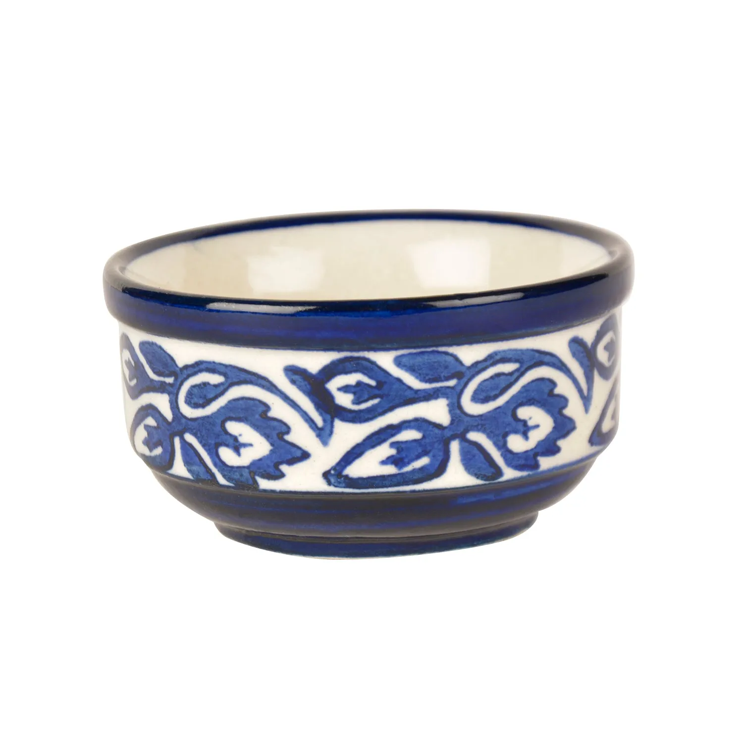 Handpainted Ceramic Serving Bowls (110 ml , Set of 4, Blue)