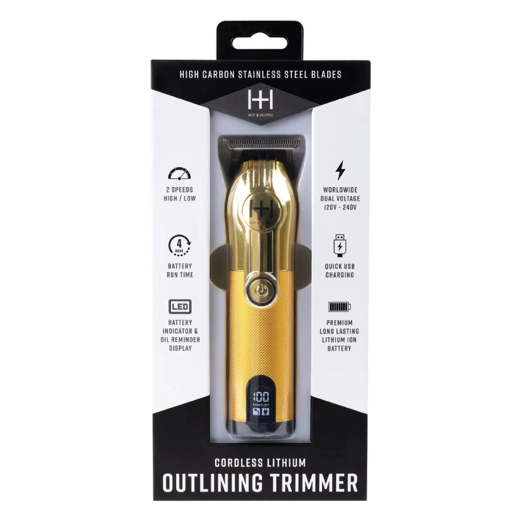 Hot & Hotter Cordless Lithium Outlining Trimmer Gold