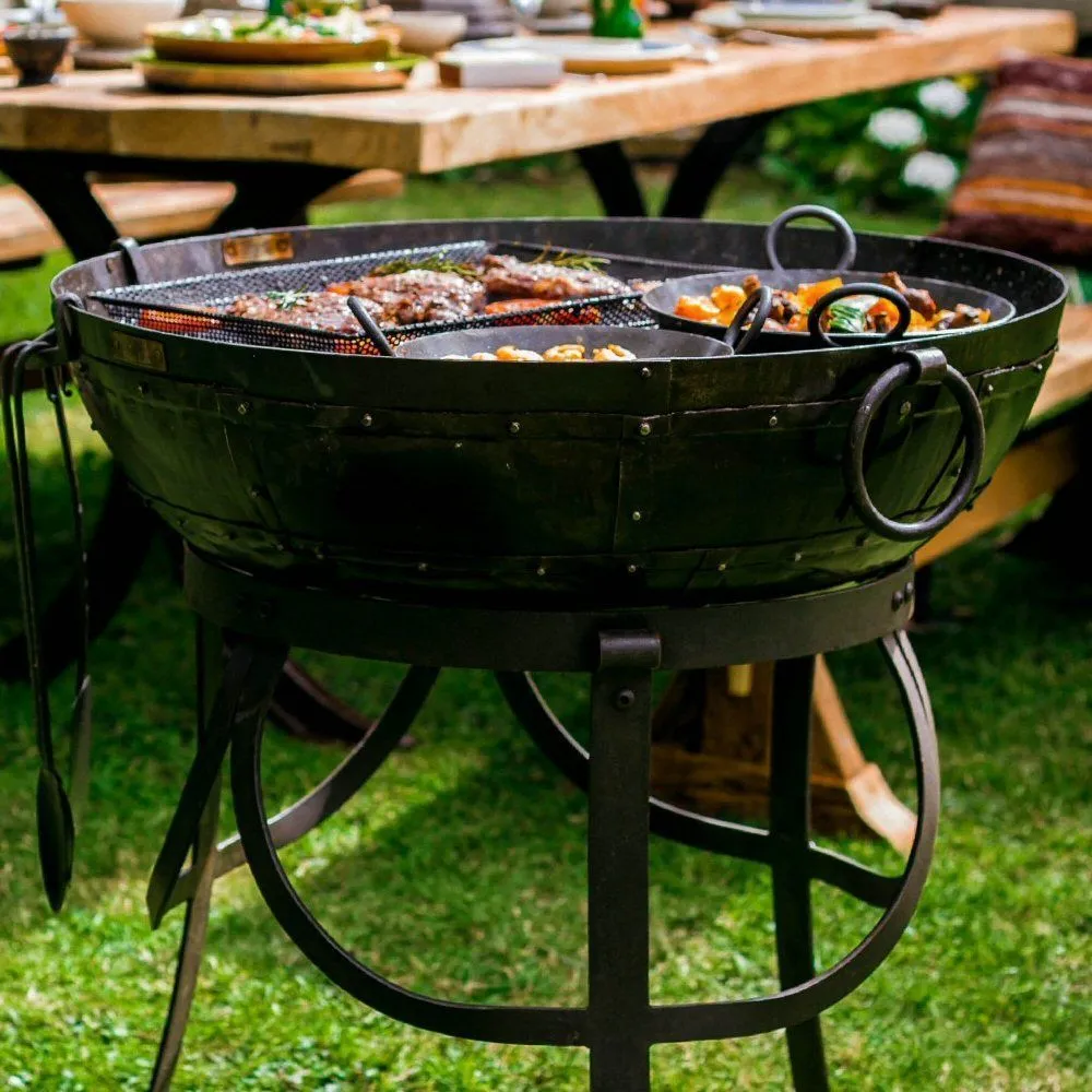 Kadai 70cm Recycled Firebowl with High & Low Stands