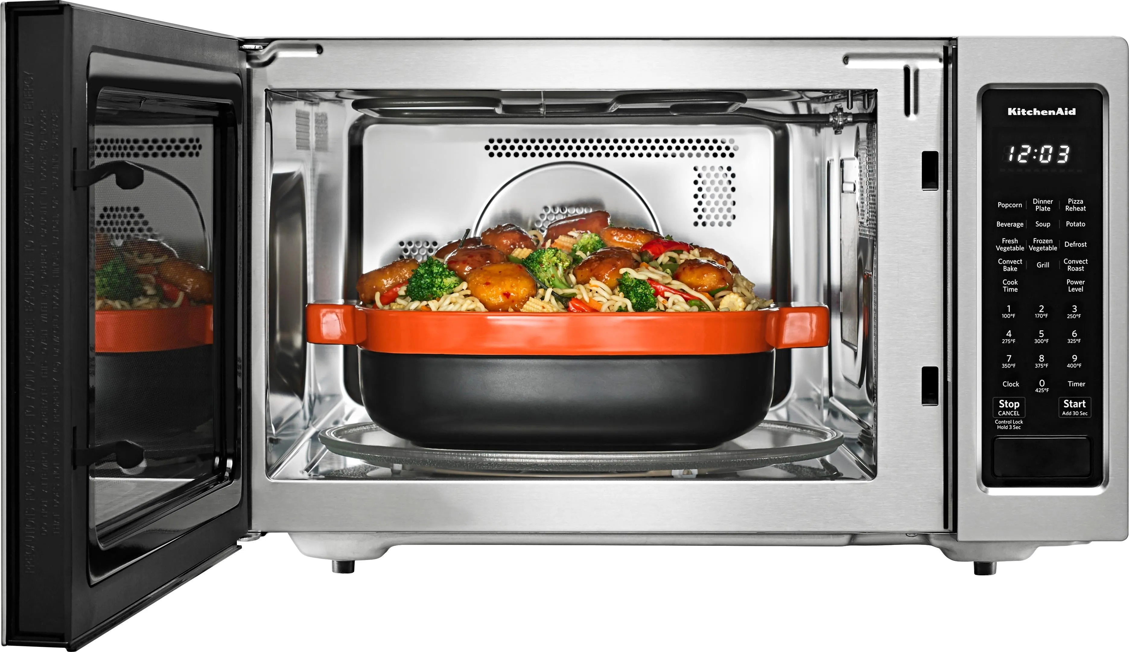 KitchenAid - 1.5 Cu. Ft. Convection Microwave with Sensor Cooking and Grilling - Stainless steel