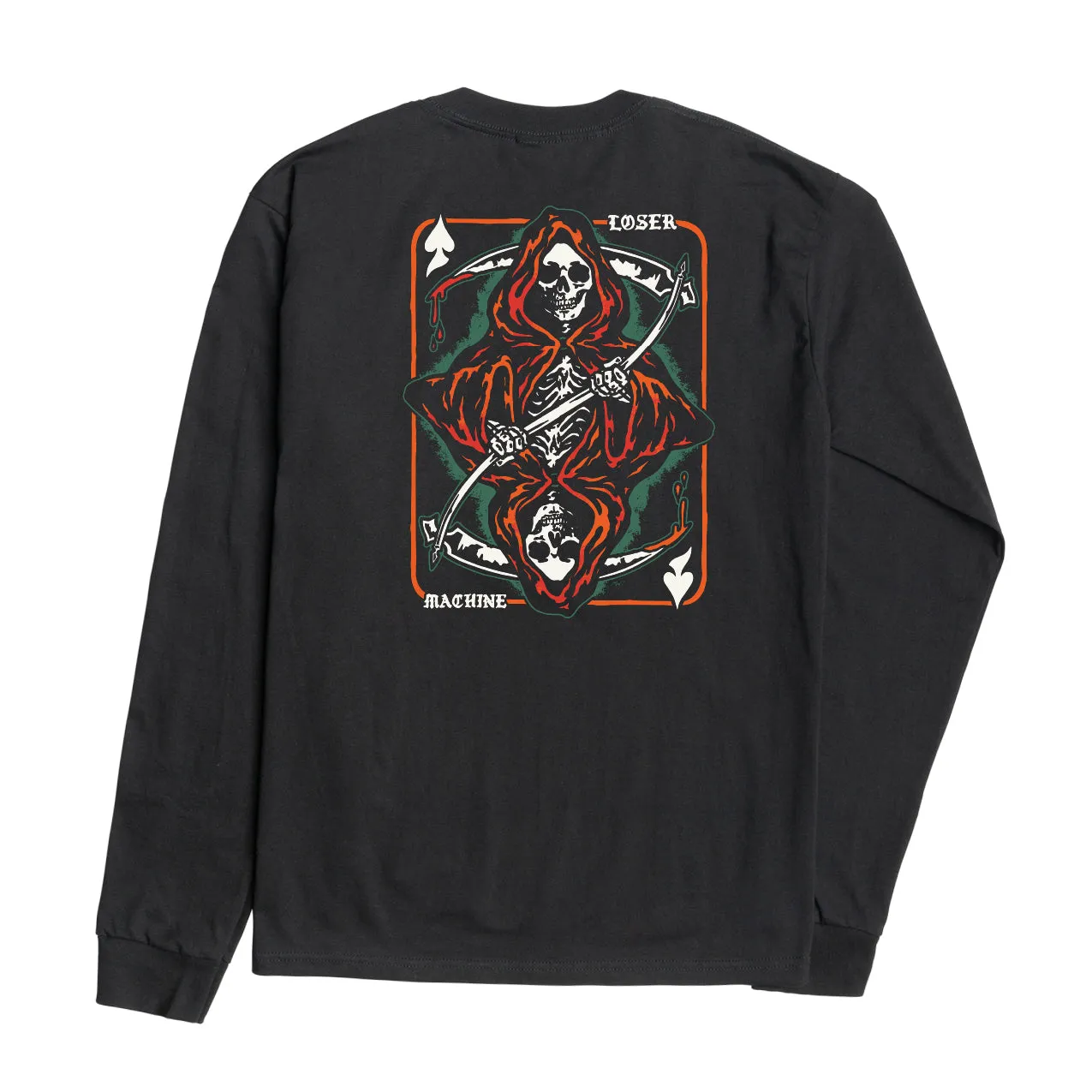 LOSER MACHINE SPADE GLOW L/S T-SHIRT BLACK