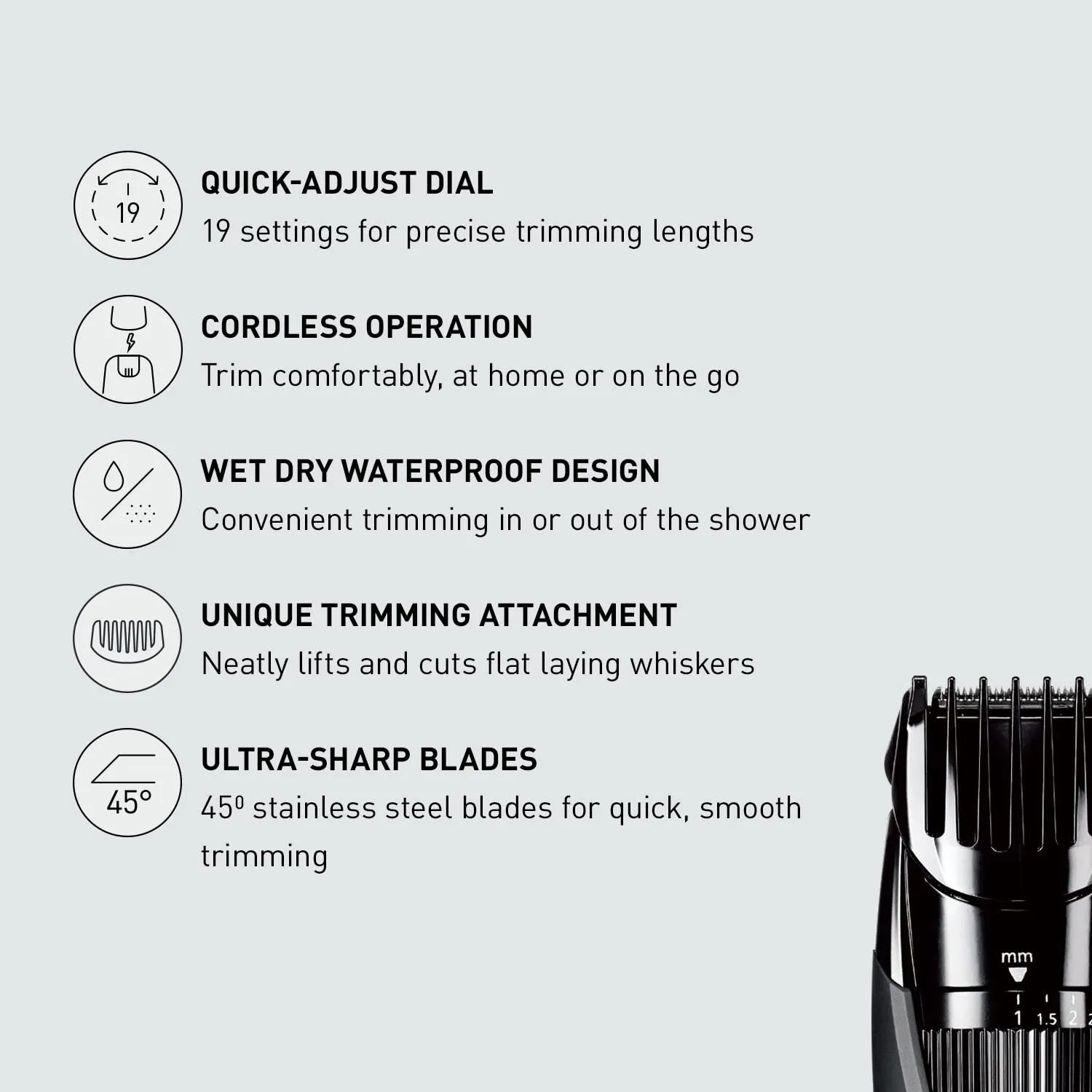 Panasonic Rechargeable WET/DRY Beard/Hair Trimmer ERGB42