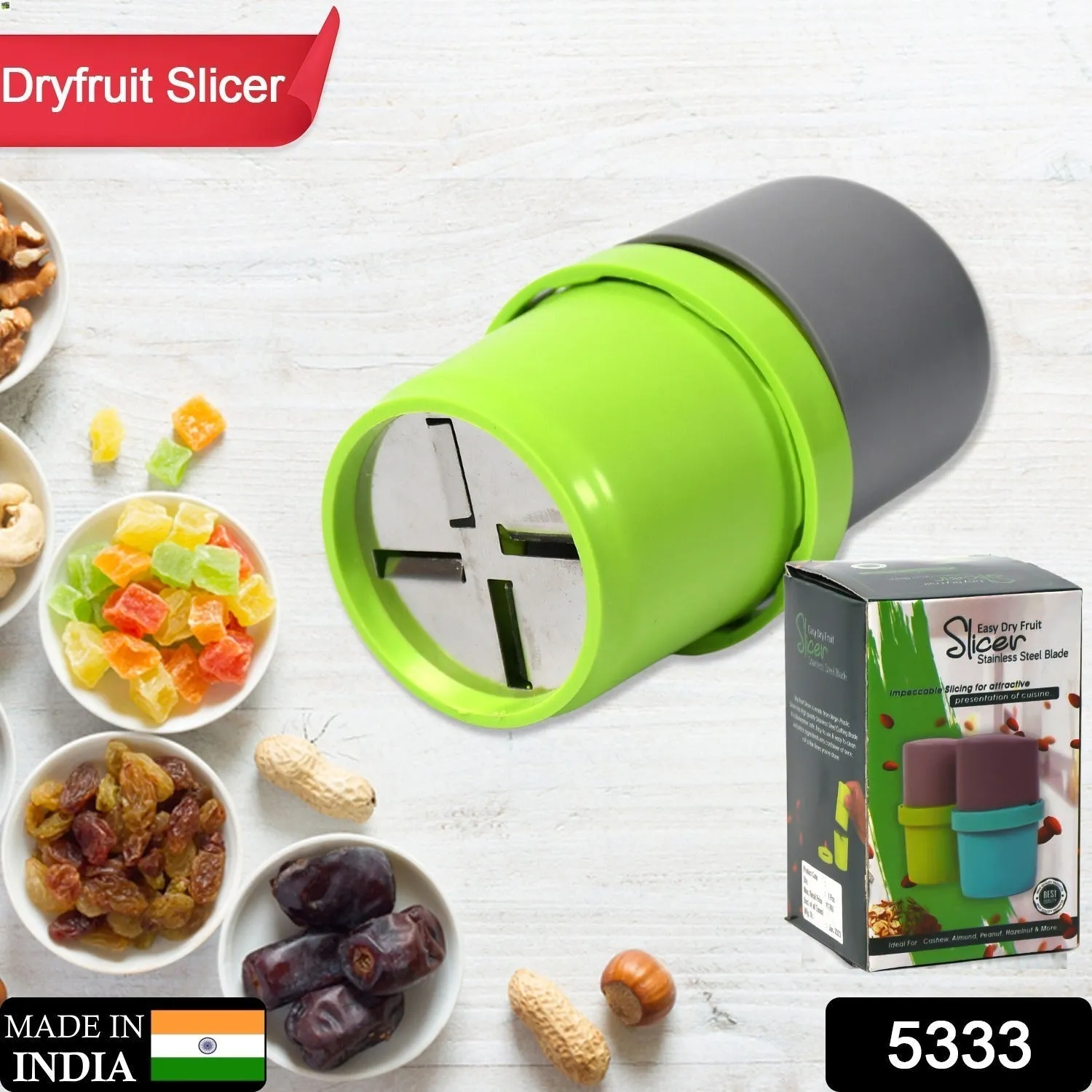 Plastic Dry Fruit and Paper Mill Grinder Slicer, Chocolate Cutter and Butter Slicer with 3 in 1 Blade, Standard, Multicolor