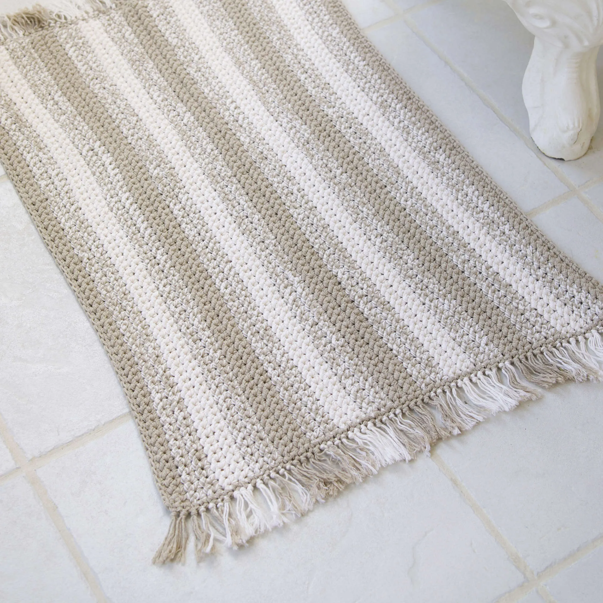 Red Heart Crochet Natural Stripes Rug