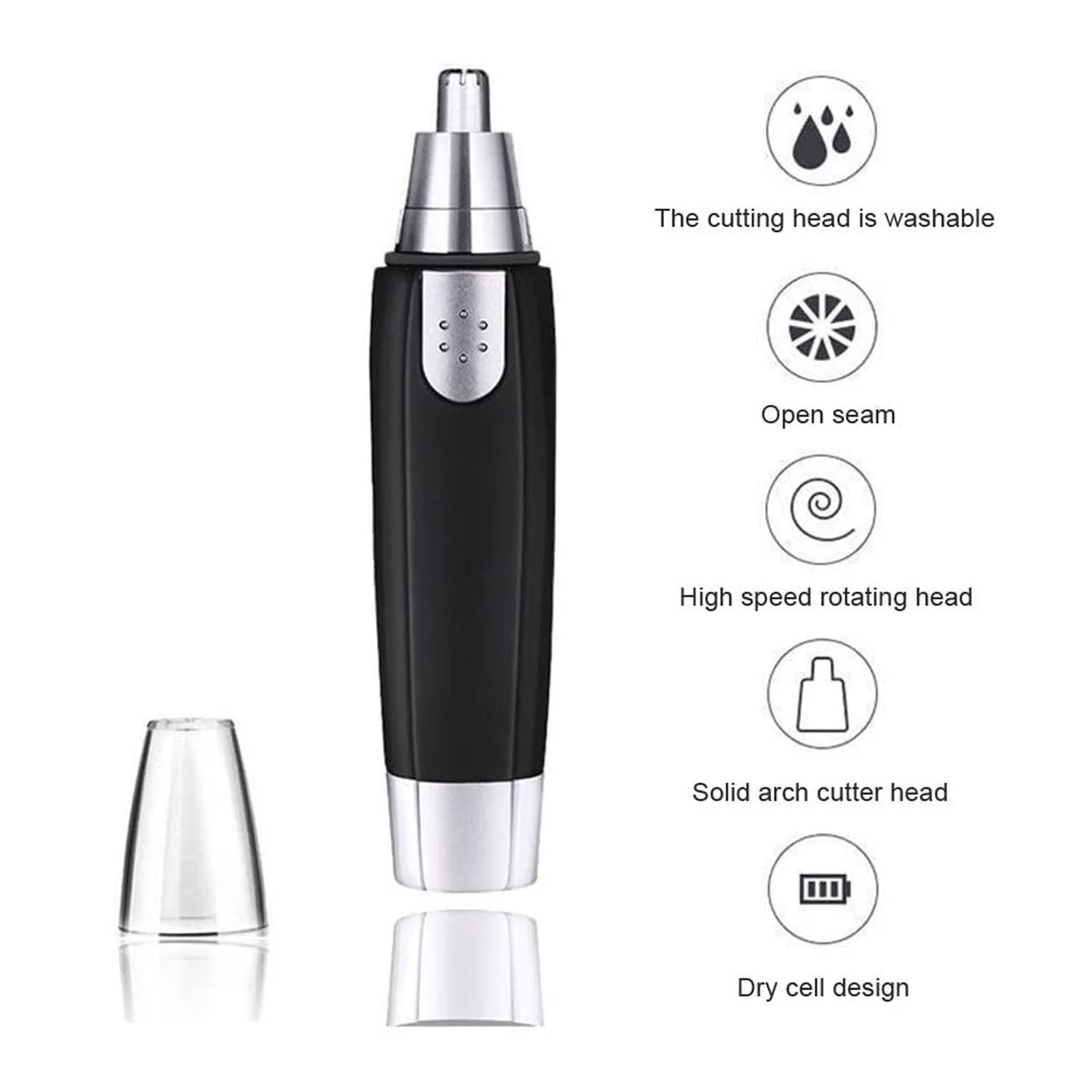 Sharp New Ear and Nose Hair Trimmer Professional Heavy Duty Steel Nose Clipper Battery-Operated.