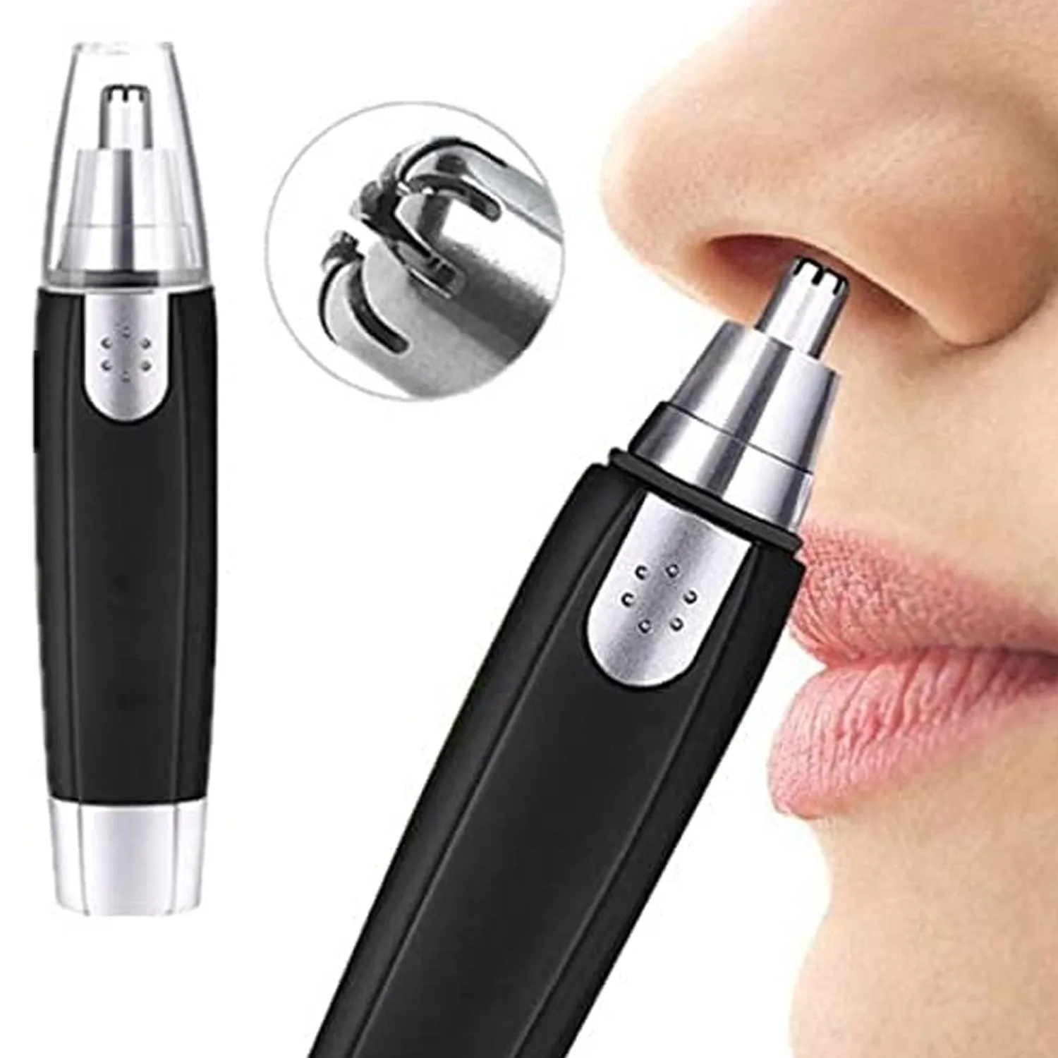 Sharp New Ear and Nose Hair Trimmer Professional Heavy Duty Steel Nose Clipper Battery-Operated.