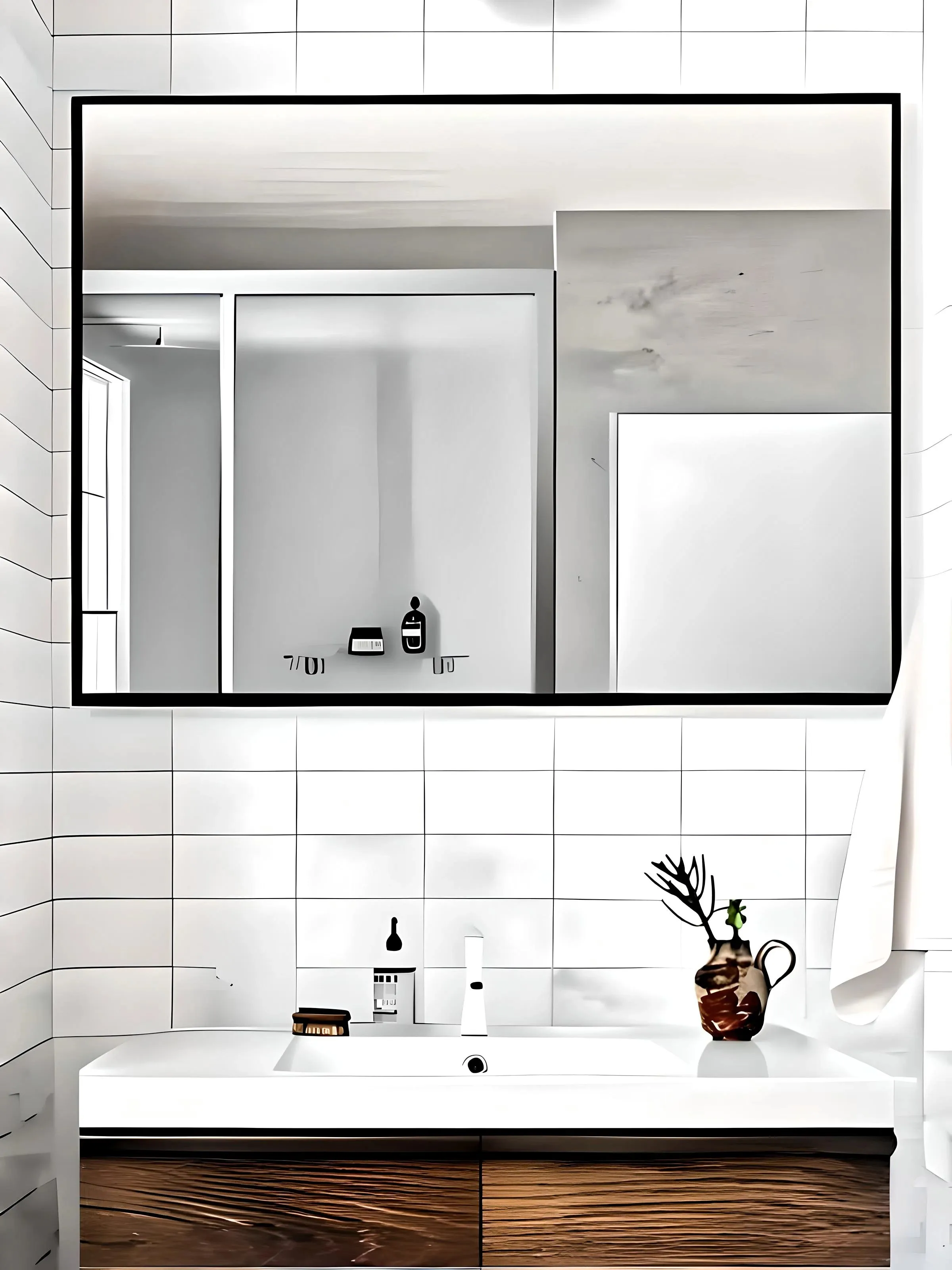 Sleek Aluminium Mirror