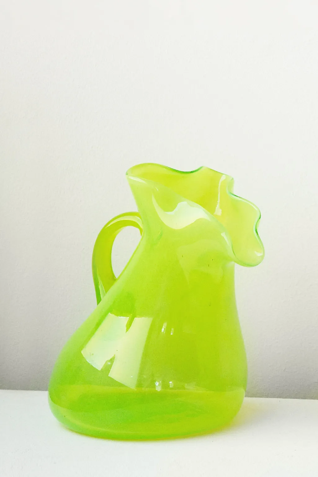 Thaw - Recycled Glass Jug in Acid Green