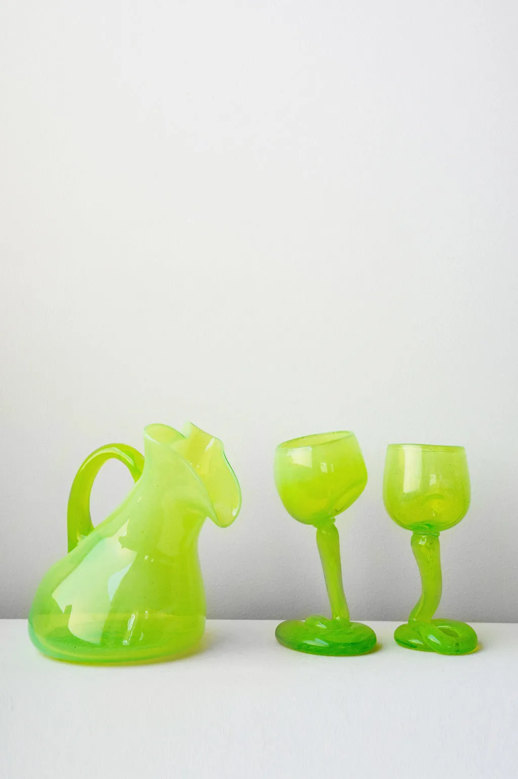 Thaw - Recycled Glass Jug in Acid Green