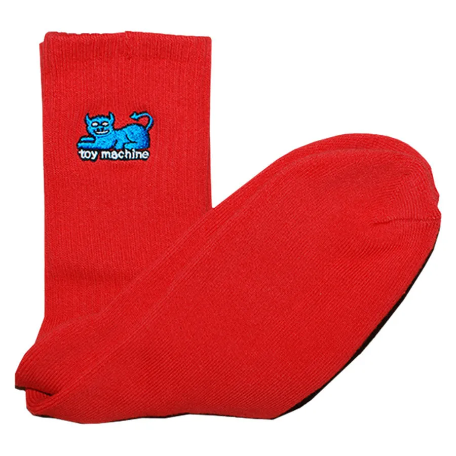 TOY MACHINE SOCKS DEVIL CAT RED