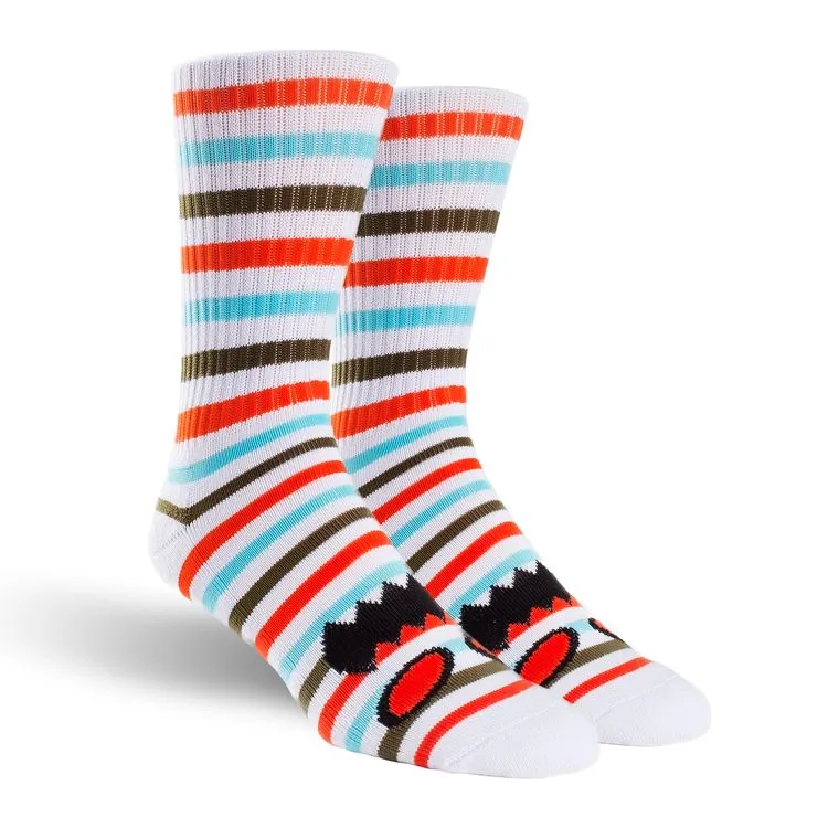 TOY MACHINE SOCKS MINI STRIPES CORAL