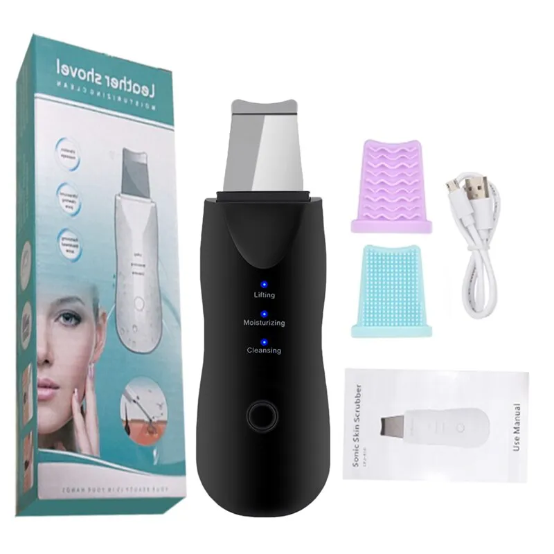 Ultrasonic Skin Scrubber Deep Cleaning Face Scrubber Vibrating Facial Cleansing Skin Spatula Peeling Beauty Instrument