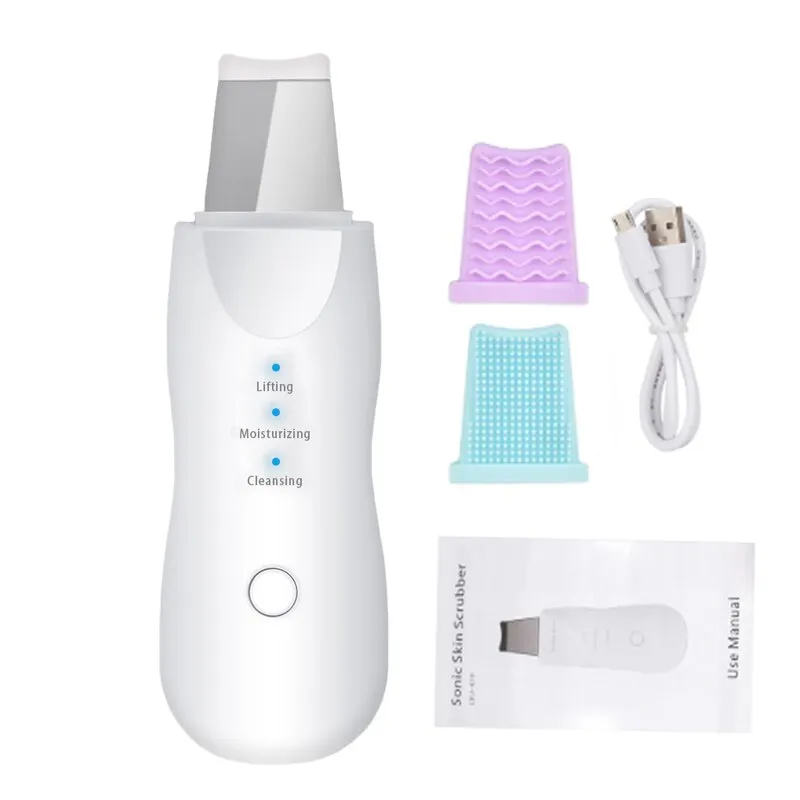 Ultrasonic Skin Scrubber Deep Cleaning Face Scrubber Vibrating Facial Cleansing Skin Spatula Peeling Beauty Instrument