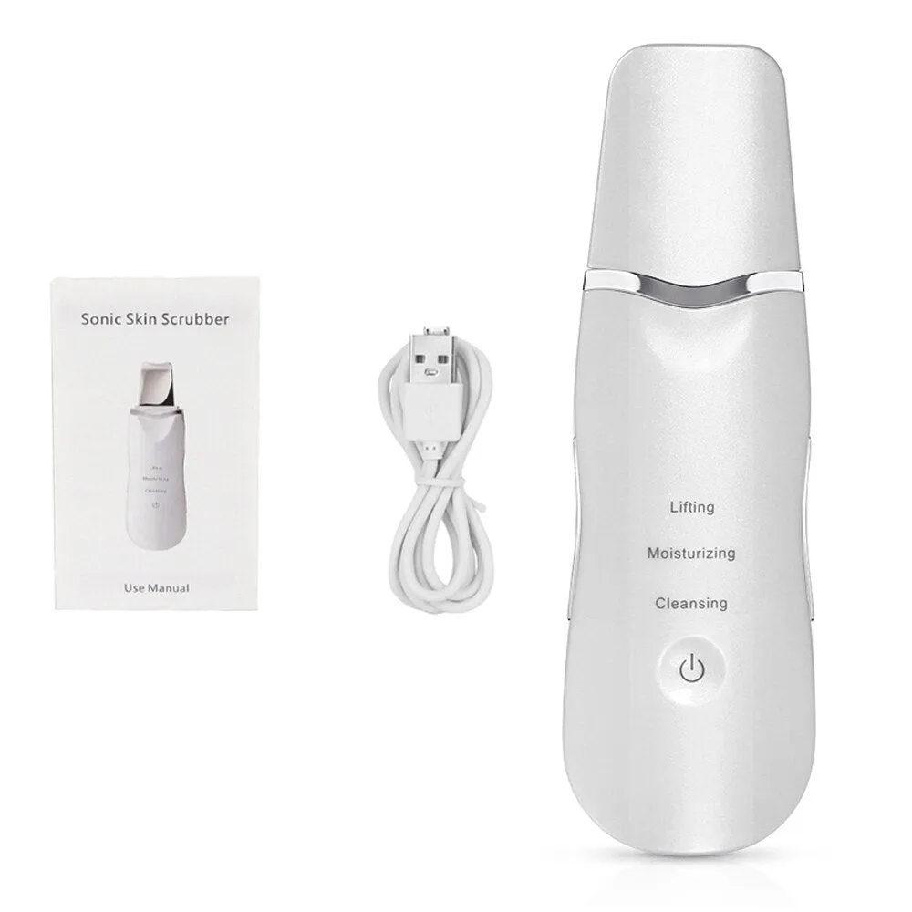 Ultrasonic Skin Scrubber Deep Cleaning Face Scrubber Vibrating Facial Cleansing Skin Spatula Peeling Beauty Instrument