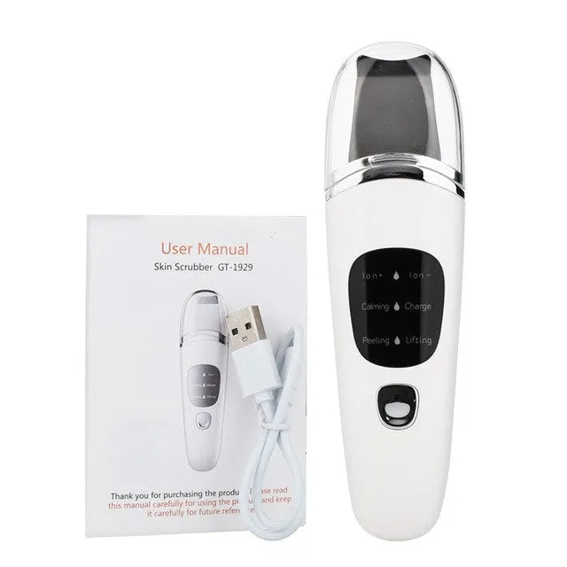 Ultrasonic Skin Scrubber Deep Cleaning Face Scrubber Vibrating Facial Cleansing Skin Spatula Peeling Beauty Instrument