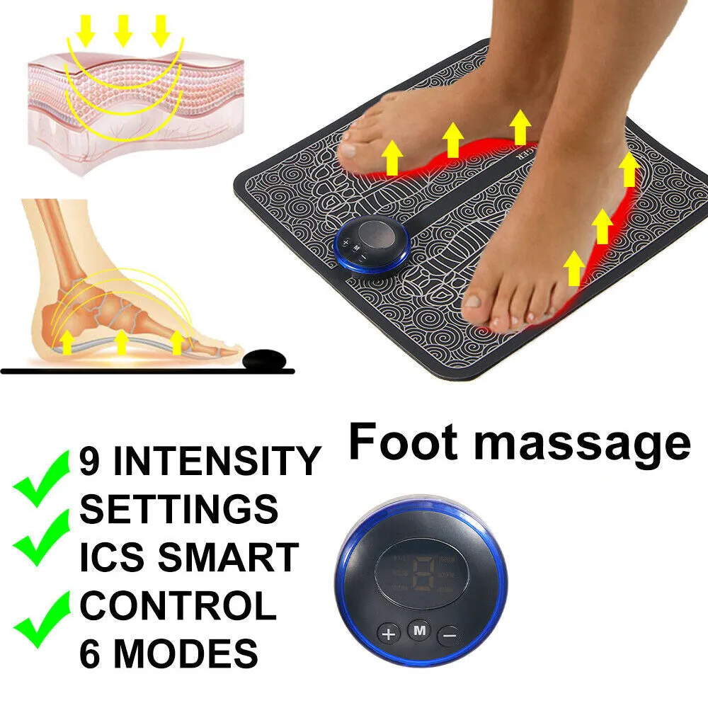 USB Rechargeable Foot Cushion and Massager with LCD Gear Display