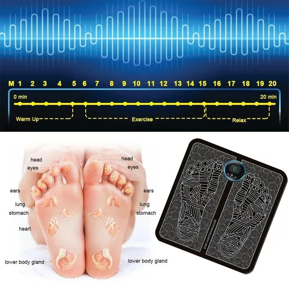 USB Rechargeable Foot Cushion and Massager with LCD Gear Display