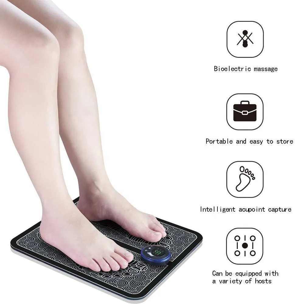 USB Rechargeable Foot Cushion and Massager with LCD Gear Display