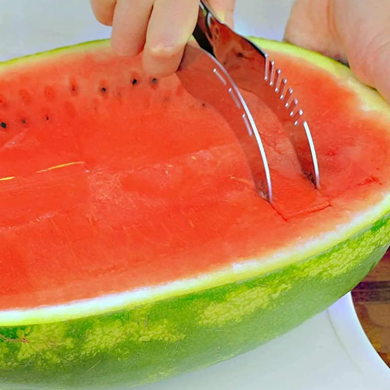 Watermelon Slicer Steel Corer Watermelon Cutter Smart Kitchen Gadget Fruit Slicer Multi-Purpose Stainless Steel Kitchen Tool