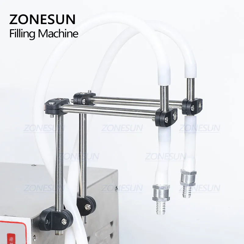 ZONESUN Double Nozzles Liquid Bottle Filling Machine For Laundry Cooking Oil Water Juice Milk