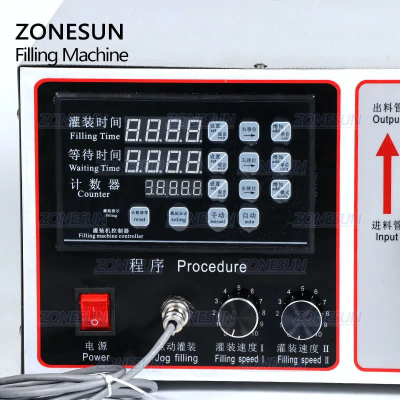 ZONESUN Double Nozzles Liquid Bottle Filling Machine For Laundry Cooking Oil Water Juice Milk